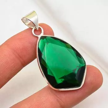 Подвеска из драгоценного камня ручной работы из хромдиопсида, подвеска из чистого серебра 925 пробы, подвеска для ювелирных изделий уникального дизайна 1.96 Inches зелёный