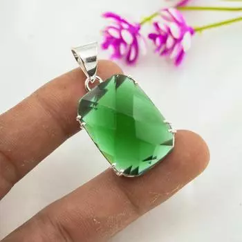 Подвеска из драгоценного камня ручной работы из хромдиопсида, подвеска из чистого серебра 925 пробы, подвеска для ювелирных изделий уникального дизайна 1.69 Inches зелёный