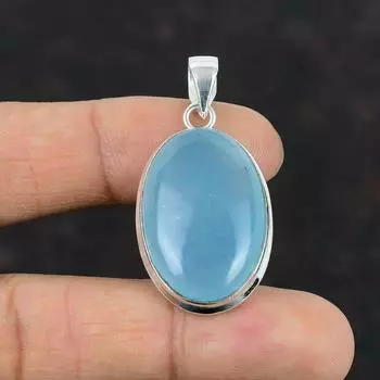 Подвеска из драгоценного камня с аквамарином Изящные ювелирные изделия ручной работы Подвеска из стерлингового серебра 925 пробы Элегантная подвеска Ювелирные изделия из натурального аквамарина Подарки на помолвку