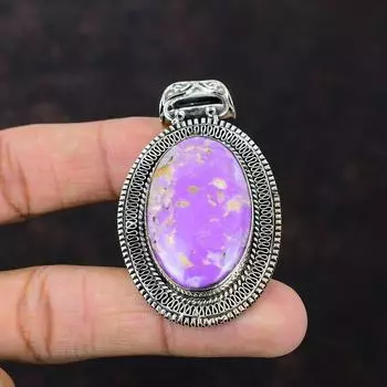 Подвеска из драгоценного камня с фосфосидеритом. Подвеска ручной работы. Подвеска из стерлингового серебра 925 пробы. Винтажный дизайн. Подвеска из фосфосидерита. Ювелирные изделия. Подарок для матери.