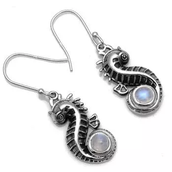 Серьги с голубым топазом, из цельного серебра 925 пробы, серьги ручной работы, ювелирные изделия в подарок для женщин и девушек E-132 синий