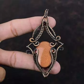 Подвеска из драгоценного камня Sun Sitara, подвеска из медной проволоки, ювелирное изделие ручной работы, подвеска в этническом стиле, медное ювелирное изделие, подарок для мамы, подвеска из камня по дате рождения
