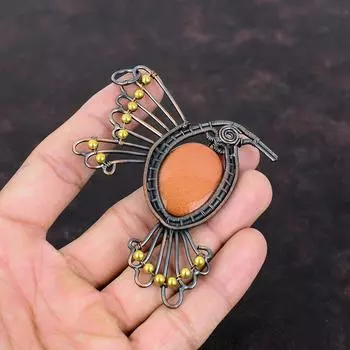 Подвеска из драгоценного камня Sun Sitara, подвеска из медной проволоки, ювелирное изделие Sun Sitara, подвеска в виде птицы, медные украшения для подарка, подвеска из камня, соответствующего рождению