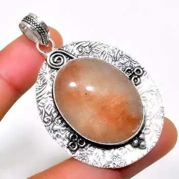 Подвеска из драгоценного камня Sunsheen Obsidian, посеребренная 925 пробы, ручная работа, 2,27 дюйма 2.27 чёрный