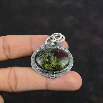 Подвеска из драконьего кровавого камня, серебряная подвеска 925 пробы, натуральный драгоценный камень, очень красивая бижутерия из кровавого камня, подвеска ручной работы, подарки для него