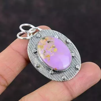 Подвеска из фосфосидерита Оригинальные ювелирные изделия из драгоценных камней Подвеска из стерлингового серебра 925 пробы Ювелирные изделия ручной работы Дизайнерская подвеска Подарок для жены Серебряные украшения