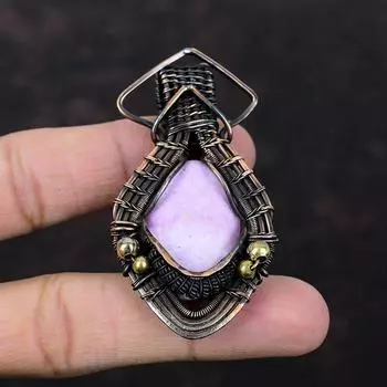 Подвеска из фосфосидеритовой проволоки, обернутая медной проволокой, ювелирные изделия ручной работы, подвеска из драгоценных камней, ювелирные изделия из медной проволоки, фосфосидеритовые ювелирные изделия для подарка