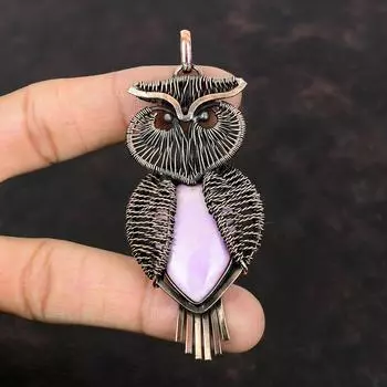 Подвеска из фосфосидеритовой проволоки, подвеска из медной проволоки, подвеска из драгоценного камня ручной работы, ювелирные изделия из фосфосидеритовой меди, уникальная подвеска в виде совы, подарок для него