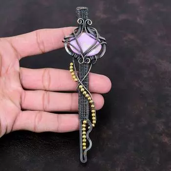Подвеска из фосфосидеритовой проволоки, подвеска с медной проволокой, настоящие драгоценные камни, подвеска-ключ, подвеска с медной проволокой, подвеска ручной работы, свадебный подарок
