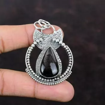 Подвеска из гиперстена, дизайнерские украшения ручной работы, подвеска из стерлингового серебра 925 пробы, очень красивый ювелирный подарок из драгоценного камня для матери, подвеска из целебного камня