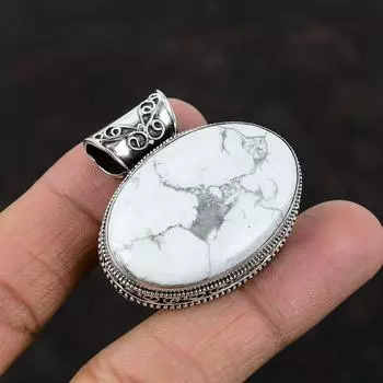 Подвеска из говлита Одно качество Подвеска из драгоценного камня Ювелирные изделия ручной работы в стиле бохо Подвеска из стерлингового серебра 925 пробы Ювелирные изделия на день Святого Валентина для подарка Винтажная подвеска