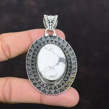 Подвеска из говлита ручной работы, уникальный дизайн, ювелирные изделия, подвеска из стерлингового серебра 925 пробы, ювелирные изделия из драгоценных камней высшего качества, винтажная подвеска для подарка на годовщину