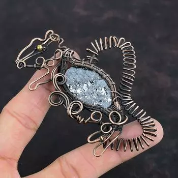 Подвеска из грубой меди шунгит, обернутая проволокой, подвеска из драгоценного камня, медные украшения ручной работы, изящная подвеска в виде кролика, обернутая проволокой, ювелирные изделия, подарки для женщин