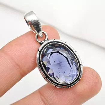 Подвеска из иолита, 925 пробы, кулон из чистого серебра, ювелирные изделия ручной работы с драгоценными камнями, подарки для жены, абсолютно новый кулон 1.57 Inches синий