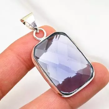 Подвеска из иолита, 925 пробы, кулон из чистого серебра, ювелирные изделия ручной работы с драгоценными камнями, подарки для жены, абсолютно новый кулон 1.96 Inches синий