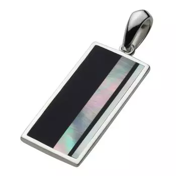 Подвеска из каменной пластины, ракушка, оникс fp0247 [Figmart] [Серебряный аксессуар]