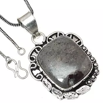 Подвеска из камня Calsi, подарок ручной работы для нее, старинные серебряные украшения 2 дюйма