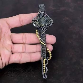 Подвеска из кианита, медная проволока, обернутая подвеской, ювелирное украшение, подлинный драгоценный камень, подвеска ручной работы, новейший дизайн, медная бижутерия, подарок для него