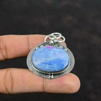 Подвеска из кианита, подвеска из драгоценного камня, изящное ювелирное изделие, серебряный кулон 925 пробы, ювелирные изделия из натурального кианита, кулон ручной работы, серебряные ювелирные изделия для подарка