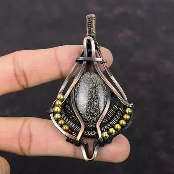 Подвеска из кости динозавра, обернутая медной проволокой, подвеска из драгоценного камня, медные украшения, подвеска ручной работы, обернутая проволокой, украшения для подарка, абсолютно новый кулон