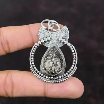 Подвеска из кости динозавра Подвеска из настоящего драгоценного камня Достойные ювелирные изделия Подвеска из стерлингового серебра 925 пробы Подвеска из камня ручной работы Серебряные украшения для подарков