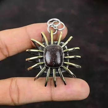 Подвеска из кости динозавра. Подвеска из стерлингового серебра 925 пробы. Позолоченная клетка 18 карат. Подвеска в виде клетки. Драгоценный камень. Ювелирные изделия ручной работы. Подарок для девочки. Подвеска из целебного камня.