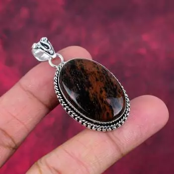 Подвеска из красного дерева с яшмой ручной работы из драгоценного камня, подвеска из стерлингового серебра 925 пробы, антикварные ювелирные изделия, для подарка на помолвку 2.12 Inches красный
