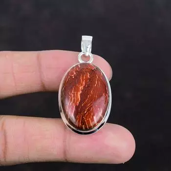 Подвеска из красной змеиной яшмы, натуральный драгоценный камень, кулон ручной работы, 925 пробы, серебряный кулон, уникальное ювелирное изделие, кулон с камнем по дате рождения, подарки для жены