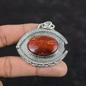 Подвеска из красной змеиной яшмы, серебряная подвеска 925 пробы, изящная подвеска ручной работы, оригинальные ювелирные изделия с драгоценными камнями, подарки на годовщину, серебряные ювелирные изделия