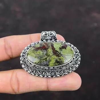 Подвеска из кровавого камня дракона. Подвеска из настоящего драгоценного камня. Винтажная подвеска. Подвеска из стерлингового серебра 925 пробы. Подвеска ручной работы. Антикварные ювелирные изделия. Подарок для матери.