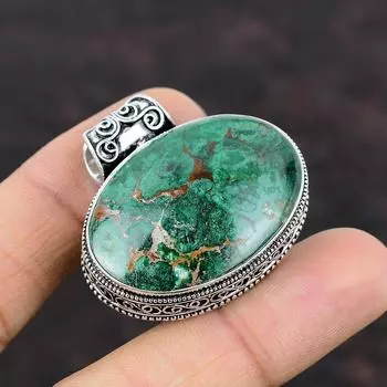 Подвеска из куприта и хризоколлы, подвеска из стерлингового серебра 925 пробы, подвеска из драгоценного камня, этнические украшения, изысканная винтажная подвеска, подарок для него, подвеска ручной работы