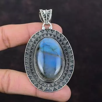Подвеска из лабрадорита Подвеска из натурального драгоценного камня Винтажная подвеска Ювелирные изделия ручной работы Подвеска из стерлингового серебра 925 пробы Ювелирные изделия из лабрадорита Подарок для женщин