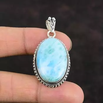 Подвеска из ларимара, натуральный драгоценный камень, кулон из стерлингового серебра 925 пробы, кулон ручной работы, ювелирные изделия из ларимара, совершенно новые кулоны, подарки на свадьбу