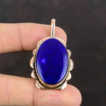 Подвеска из лазурита Медный кулон Подвеска из натурального драгоценного камня Лазурит Ювелирные изделия Ручная работа Медные украшения Свадебные подарки Лучший дизайн подвески