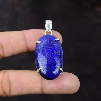 Подвеска из лазурита ручной работы в стиле бохо Ювелирные изделия из стерлингового серебра 925 пробы Подвеска из драгоценного камня одного качества Подарок для друга Дизайнерская подвеска