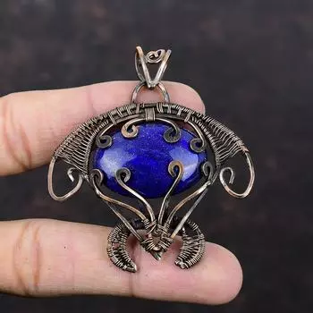 Подвеска из лазурита с драгоценным камнем, медная проволока, кулон в виде черепахи, ювелирные изделия ручной работы, стильный кулон, медная проволока, обернутая ювелирными изделиями, свадебный подарок