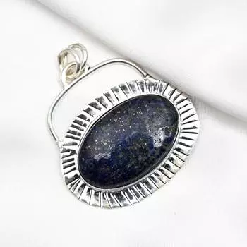 Подвеска из лазурита, ювелирное изделие ручной работы, кулон из цельного серебра 925 пробы, дизайнерская подвеска из драгоценных камней, подарок для мамы 2.13 Inches синий