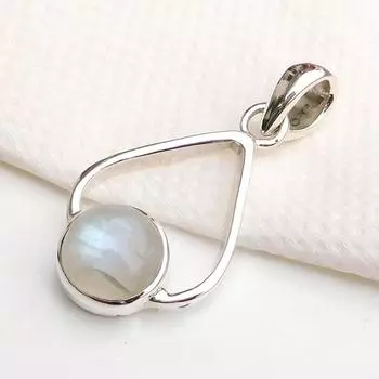 Подвеска из лунного камня, подвеска из цельного серебра 925 пробы, дизайнерская подвеска, подвеска Рейки, уникальные подарки