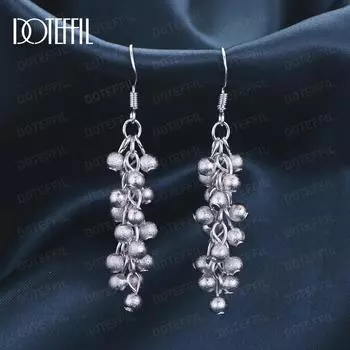 Подвеска из матового винограда из стерлингового серебра 925 пробы с серьгами для пирсинга, модные свадебные украшения 1.20*3.50cm