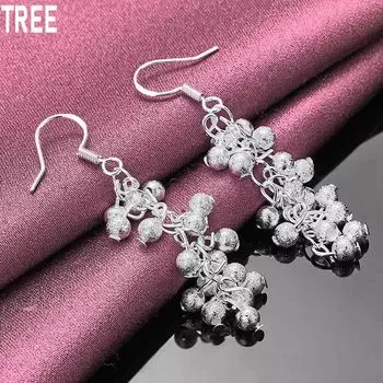 Подвеска из матового винограда из стерлингового серебра 925 пробы с серьгами для пирсинга, модные свадебные украшения 1.20*3.50cm