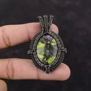 Подвеска из медного стихтита, подвеска из медной проволоки, драгоценный камень, медные украшения, ручная работа, изумительная подвеска, элегантные украшения, подарок на особый случай