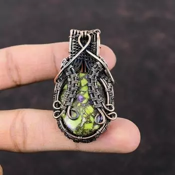 Подвеска из медного стихтита, подвеска из медной проволоки с драгоценным камнем, ювелирное изделие ручной работы, совершенно новая подвеска, медные украшения для подарка, подвеска из проволоки