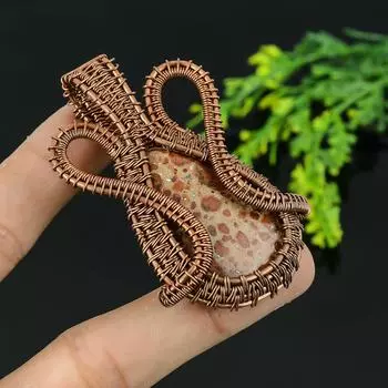 Подвеска из медной проволоки из натурального известняка в гранате, драгоценный камень, подарочная подвеска 2,75 I6C08