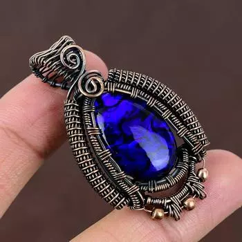 Подвеска из медной проволоки из натуральной раковины морского ушка, тройной опал, драгоценный камень, 2,09 дюйма, q0u78