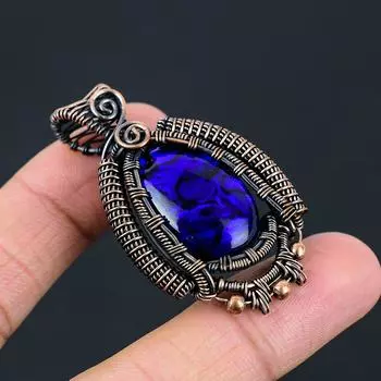 Подвеска из медной проволоки из натуральной раковины морского ушка, тройной опал, драгоценный камень, 2,09 дюйма, Z6F74