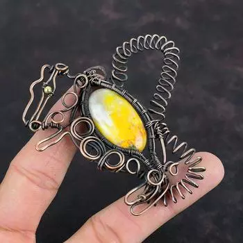 Подвеска из медной проволоки, подвеска из медной проволоки, подвеска из драгоценного камня, подвеска в виде кролика, ювелирные изделия из медной проволоки, подвеска ручной работы, подарки для мамы