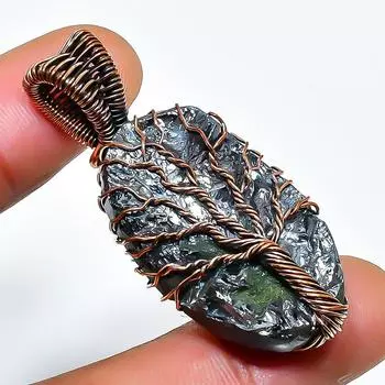 Подвеска из медной проволоки с драгоценным камнем пирит друзы, ручная работа, 1,77 дюйма 1.77 золотистый