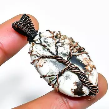 Подвеска из медной проволоки с драгоценным камнем Wild Horse, ручная работа, 1,77 дюйма 1.77 коричневый