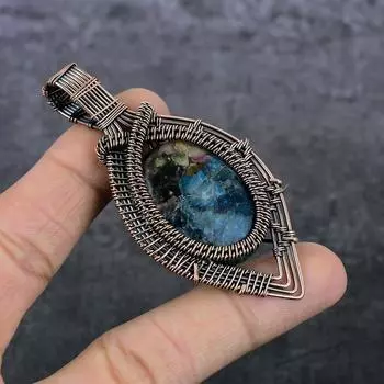 Подвеска из медной проволоки с натуральным арбузным турмалином, подарочная ювелирная подвеска 3,15 дюйма i3u25