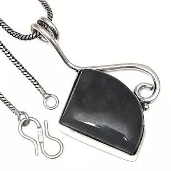 Подвеска из мохового агата, драгоценный камень, ручная работа, подарок для нее, серебряные украшения 1,75 дюйма